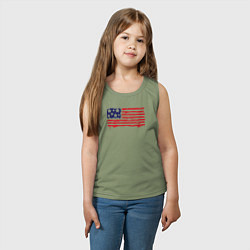 Майка детская хлопок USA patriot, цвет: авокадо — фото 2