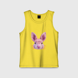 Майка детская хлопок Розовый заяц - портрет кролика, цвет: желтый
