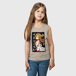 Майка детская хлопок Асуна Юки мечник, цвет: миндальный — фото 2