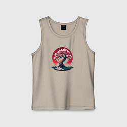 Детская майка Цветение сакуры на фоне восхода солнца