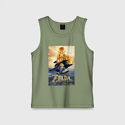 Майка детская хлопок Легенда о зельде, цвет: авокадо