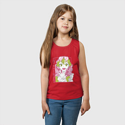 Майка детская хлопок Митсури - Demon slayer Mitsuri, цвет: красный — фото 2