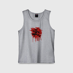 Майка детская хлопок Жуткий Шут танцует в красных брызгах, цвет: меланж