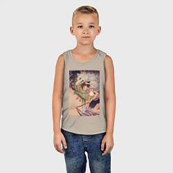 Майка детская хлопок Принцесса Мононоке - волк Моро, цвет: миндальный — фото 2