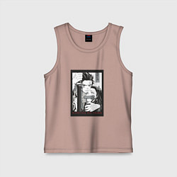 Майка детская хлопок Тандзиро и Незуко Клинок рассекающий демонов kimet, цвет: пыльно-розовый