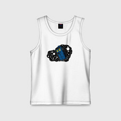 Майка детская хлопок Тардис и звёзды, цвет: белый