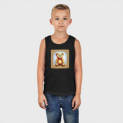 Майка детская хлопок Просто медвежонок, цвет: черный — фото 2