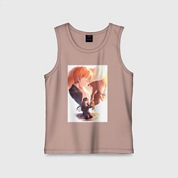 Майка детская хлопок Корзинка фруктов Тору Хонда, цвет: пыльно-розовый