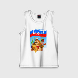 Детская майка Welcome to Russia inscription color