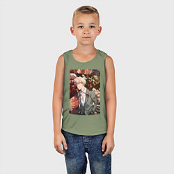 Майка детская хлопок Моя геройская академия Кацуки Бакуго коллаж, цвет: авокадо — фото 2