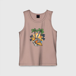 Майка детская хлопок Победа в сёрфинге, цвет: пыльно-розовый