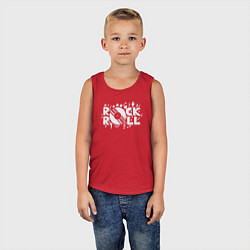 Майка детская хлопок Виниловый рок-н-ролл, цвет: красный — фото 2