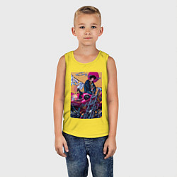 Майка детская хлопок Ковбой Бибоп Спайк Шпигель Красный дракон, цвет: желтый — фото 2
