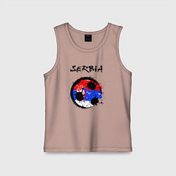 Майка детская хлопок Сборная - Сербия, цвет: пыльно-розовый