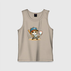 Детская майка Котёнок крутой баттер бейсбольной команды - нейрос