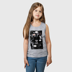 Майка детская хлопок Поднятие уровня в одиночку Джину Сон коллаж, цвет: меланж — фото 2