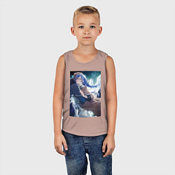 Майка детская хлопок Реинкарнация безработного Рокси Мигурдия и спасите, цвет: пыльно-розовый — фото 2