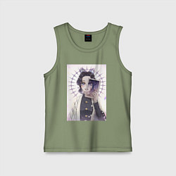 Майка детская хлопок Клинок, рассекающий демонов Синобу Котё, цвет: авокадо