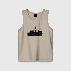 Майка детская хлопок Тардис и Лондон, цвет: миндальный