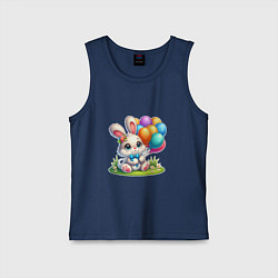 Майка детская хлопок Зайчик с воздушными шарами, цвет: тёмно-синий