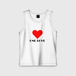 Майка детская хлопок One - love, цвет: белый