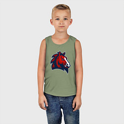 Майка детская хлопок Красный конь, цвет: авокадо — фото 2