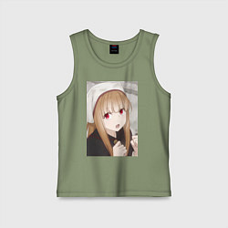 Майка детская хлопок Волчица и пряности Холо монашка, цвет: авокадо