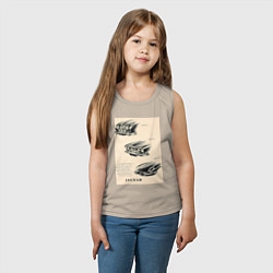 Майка детская хлопок Автомобиль Jaguar, цвет: миндальный — фото 2