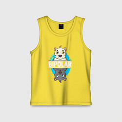 Майка детская хлопок Биполярный медведь, цвет: желтый