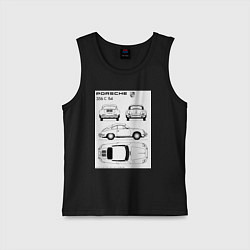 Майка детская хлопок Машина Porsche, цвет: черный