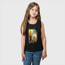 Майка детская хлопок Две свечи на подсвечнике, цвет: черный — фото 2