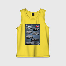 Майка детская хлопок Skyline GTR, цвет: желтый