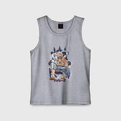 Майка детская хлопок One piece дым smoke, цвет: меланж