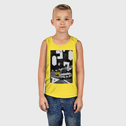 Майка детская хлопок BMW автомобиль initial d, цвет: желтый — фото 2