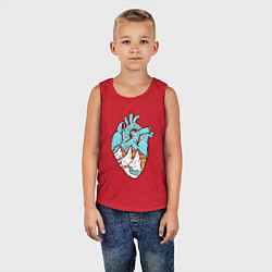 Майка детская хлопок Сердце и горы, цвет: красный — фото 2