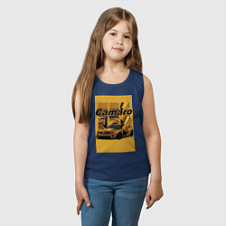 Майка детская хлопок Chevrolet Camaro авто, цвет: тёмно-синий — фото 2