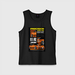 Майка детская хлопок Nissan Silvia авто, цвет: черный