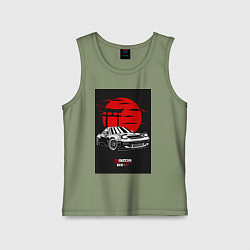 Майка детская хлопок Mazda rx-7 jdm style, цвет: авокадо