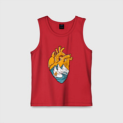 Майка детская хлопок Сердце моряка, цвет: красный