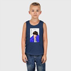 Майка детская хлопок Мин юнги масло, цвет: тёмно-синий — фото 2