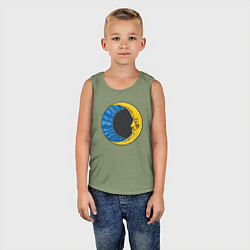 Майка детская хлопок Ночной месяц, цвет: авокадо — фото 2