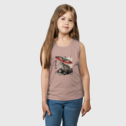 Майка детская хлопок Лягушка с зонтом, цвет: пыльно-розовый — фото 2