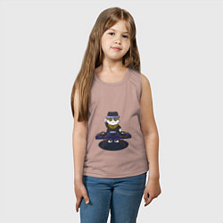 Майка детская хлопок Кот DJ, цвет: пыльно-розовый — фото 2