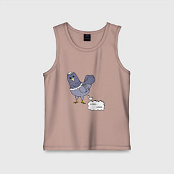 Майка детская хлопок Голубь - голубчик, цвет: пыльно-розовый