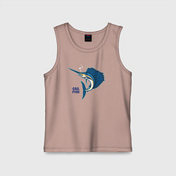 Майка детская хлопок Рыба-парусник, цвет: пыльно-розовый