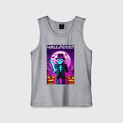 Майка детская хлопок Скелет в шляпе с мечом - Майнкрафт, цвет: меланж