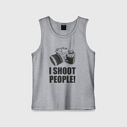 Майка детская хлопок Фоткаю людей, цвет: меланж