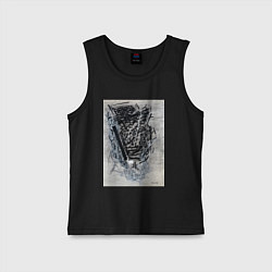 Майка детская хлопок Абстрактная графика Blue, цвет: черный