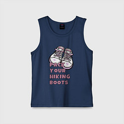 Майка детская хлопок Pink boots, цвет: тёмно-синий