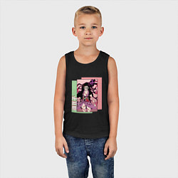 Майка детская хлопок Клинок рассекающий демонов Незуко Демон, цвет: черный — фото 2